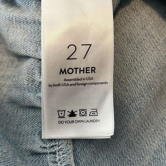 Mother Womens Layered Ruffle Mini Raw Edge Skirt‎ Blue Denim Light Wash Size 27 - Picture 8 of 13